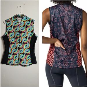 Terra Bicycle Breakaway Mesh Sleeveless Jersey Women's Size XL Blk & Mul…